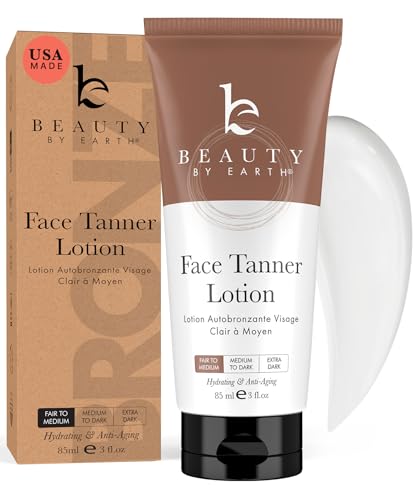 Face Tanner - USA Made with Natural & Organic Ingredients, Face Self Tanning Lotion, Non Toxic Self Tanner for Face, Gradual Tanning Lotion, Sunless Tanning Lotion for Fake Tan for Women & Men