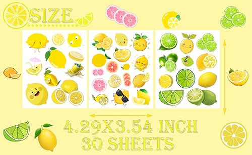 370 Lemon Temporary Tattoos - 30 Sheets Party Favors