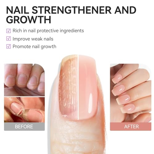 gelike ec 6-in-1 Nail Strengthener & Hardener for Weak, Damaged Nails