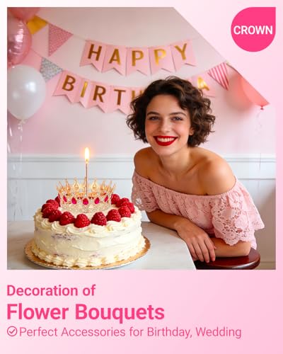 Schmoopy Crown Tiara for Women's Birthday Party & Flower Decorations