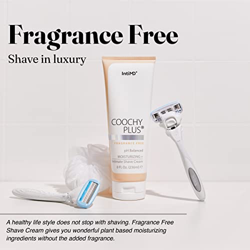 Intimate Shave Cream for Sensitive Skin - Fragrance Free, Moisturizing, Razor Burn & Ingrown Hair Care
