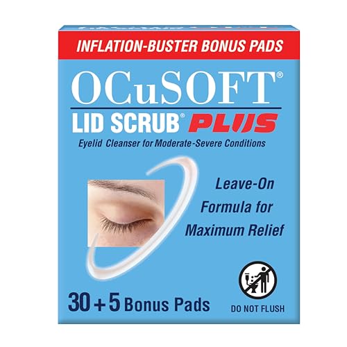 OCuSOFT Lid Scrub Plus Pre-Moistened Eyelid Pads, 35 Count