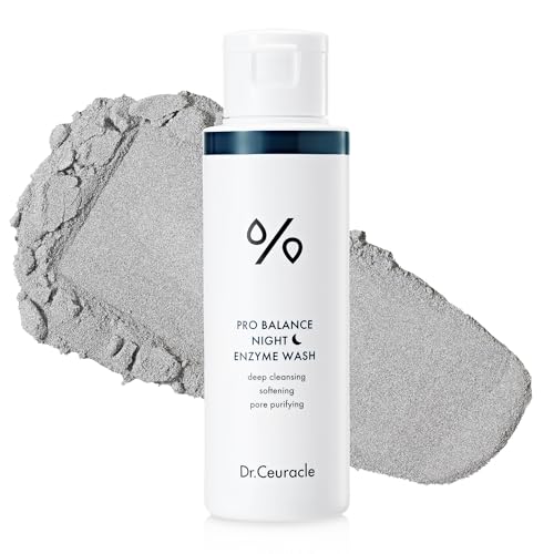 Enzyme Powder Face Wash Set - Dr.Ceuracle Pro Balance Day and Night Powder Wash with Natural Enzymes (2x50g) - Korean AM PM Facial Enzyme Powder Cleanser Bundle for Deep Pore Cleansing