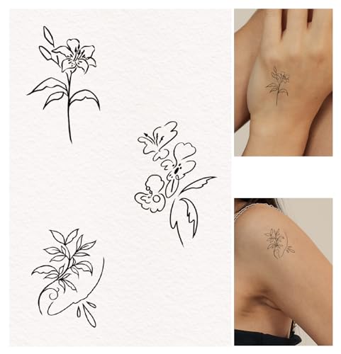 Minimalist Temporary Tattoos for Adults - Small Realistic Fake Tattoos