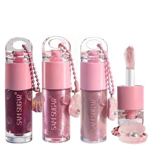 LuckNest Shimmery Lip Gloss Set - 3 Colors, Hydrating & Non-Sticky