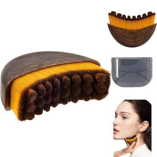 Lymphatic Contour Face Brush, Dry Face Brush for Lymphatic Drainage Massager -Anti-Puffiness, Lift, Chin & Jawline Sculpting (1PCS Soft Gua Sha Brush)