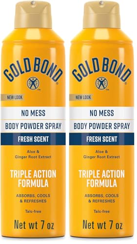 Gold Bond No Mess Talc-Free Body Powder Spray, 7 oz, Fresh