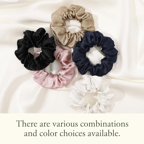 LILYSILK 100% 22MM Silk Hair Scrunchies for Sleeping & Hair Care, 100% Silk Bonnet for Daily Using or Sleeping