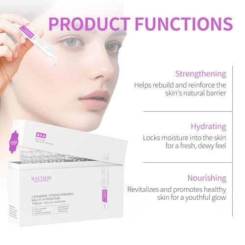 Ceramide Serum for Dry Sensitive Skin ? Ceramide Complex with Hyaluronic Acid, Hydrates & Repairs Skin Barrier, Soothes Redness & Irritation, 1.8ml x 30 Ampoules
