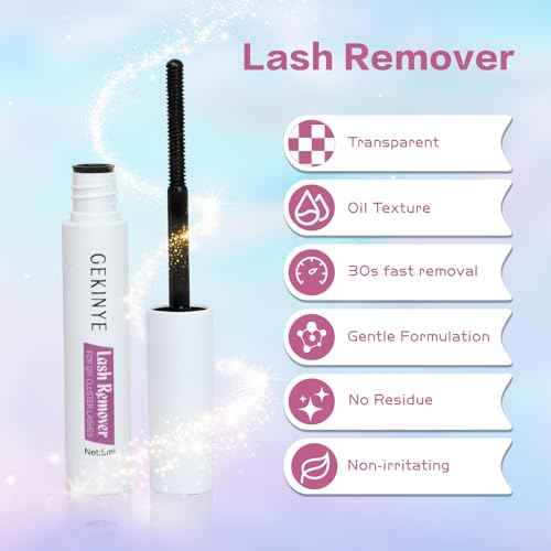 Gekinye Lash Glue Remover 5ML: Lash Remover for Cluster Lashes False Lashes DIY at Home Eyelash Glue Remover