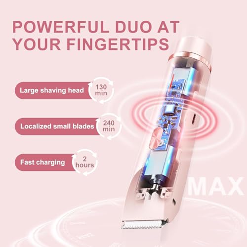 2-in-1 Bikini Shaver & Trimmer for Women - Waterproof & Cordless