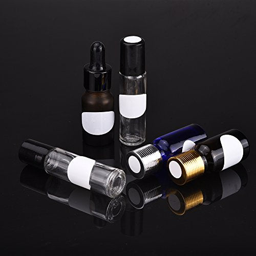 Waterproof Essential Oil Bottle Labels Set with Marker Pen - Oval & Round Stickers