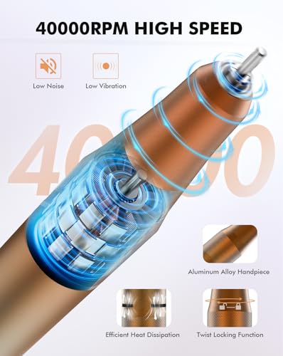 HOMEASY 40000RPM Rechargeable Nail Drill with LCD Screen