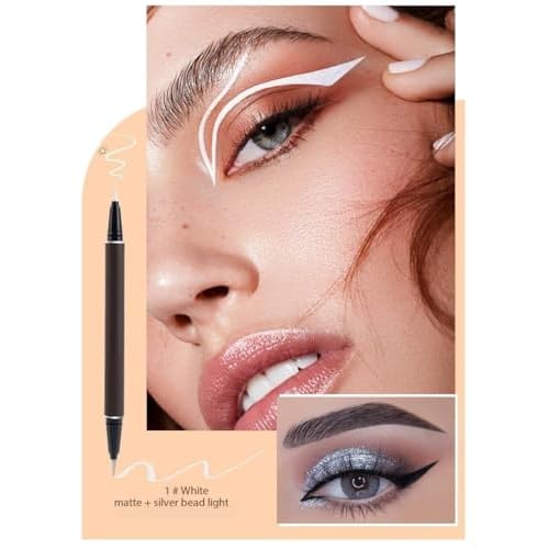 CCbeauty 4 Colors Liquid Eyeliner, Waterproof Matte & Shimmer Eye Liner, True-Black Quick Drying Eyeliner Pen, Long Wearing, Smudge-Proof, Transfer-proof Eye Makeup with Ultra-Fine Tip