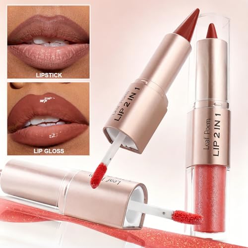 Dual-End Lip Liner & Gloss Set - Caramel Brown Matte