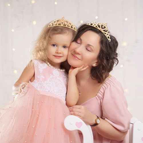 TOBATOBA 10Pcs Gold Tiaras for Women Girls Sparkling Rhinestone Princess Tiara Headband Rapunzel Crowns for Women Tiaras Set Small Tiara Bulk for Birthday Party Wedding School Classroom Costumes Proms