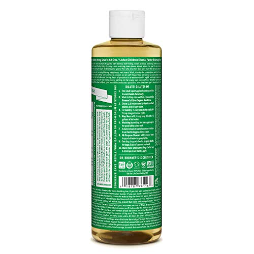 Dr. Bronner's - Pure-Castile Liquid Soap (Almond, 16 ounce) - Made with Organic Oils, 18-in-1 Uses: Face, Body, Hair, Laundry, Pets and Dishes, Concentrated, Vegan, Non-GMO