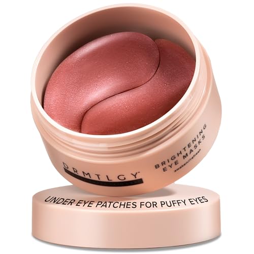 DRMTLGY Brightening Eye Masks ? Biodegradable Hydrogel Under Eye Patches with Caffeine, Peptides, Hyaluronic Acid & Niacinamide ? Depuff, Hydrate & Smooth Dark Circles ? 60 Count