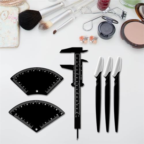 Relaxweex 6-Piece Eyebrow Mapping Tool Kit with Shavers
