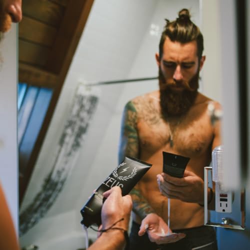 ZEUS Italian Cypress Beard Conditioner Wash with Essential Oils for Men, Deep Cleansing Hydration for Softer Facial Hair with Avocado, Aloe Vera & Jojoba Oil (Made in USA) 4 oz.