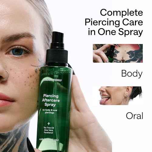Piercing Aftercare Spray - Sterile Saline Solution for Piercings with Panthenol & Tea Tree Oil for Piercing Bumps Lip, Body, Nose Rings, & Ear Piercing Cleaner Keloid bump removal