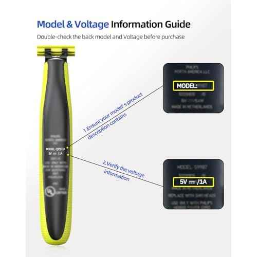 5V UL Charger for Philips Norelco Wet & Dry Electric Shaver & One Blade 360, Series 2000 2400 2600 3600 3900 5400 5000X 7200 i9000, 3000 5000 7000, for Phillips OneBlade QP2724 QP2834 Trimmer Razor