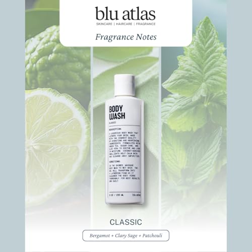 Blu Atlas Body Wash- Sulfate-Free Gel Body Wash for Men, Moisturizing Formula Suitable for All Skin (Classic)