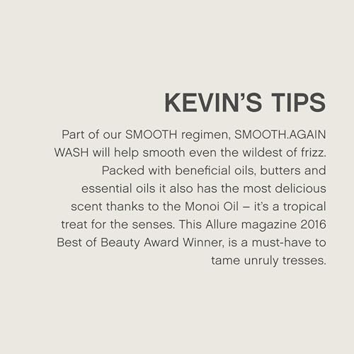 KEVIN.MURPHY SMOOTH.AGAIN WASH - Frizz Control Shampoo - For Thick, Coarse & Unruly Hair - Moisturising Shampoo for Hair Hydration - Sulphate & Paraben Free - 250 mL / 8.4 fl oz (Pack of 2)