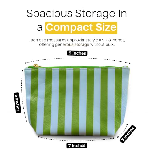Aspen Lane Makeup Bag Set - 5 Piece Water Resistant Travel Pouches