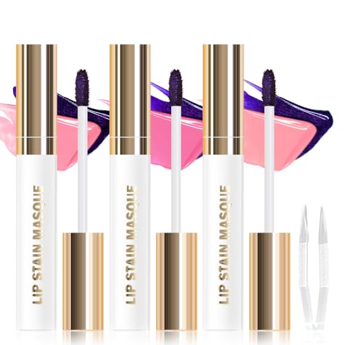 3-Piece Peel Off Lip Stain Tattoo Set with Tweezer - Long Lasting