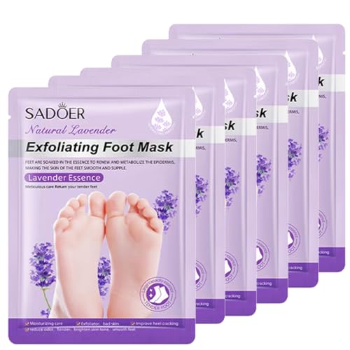 Lavender Exfoliating Foot Peel Mask - 6 Pack for Soft Feet