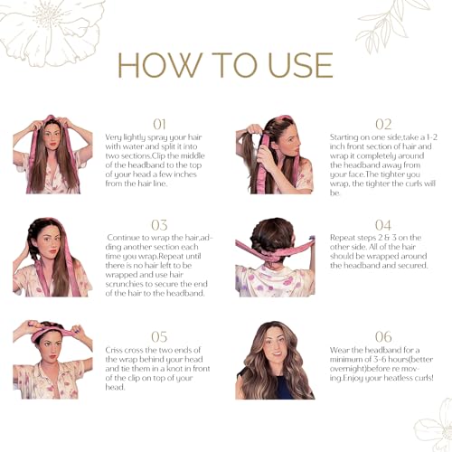 Heatless Hair Curlers with Satin Silk Bonnet - No Damage Overnight Styling
