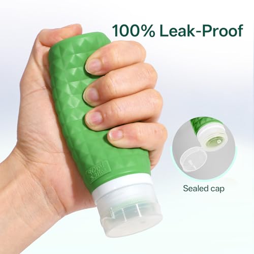 TSA Approved Travel Bottles 3.2oz Leak-Proof Silicone Set