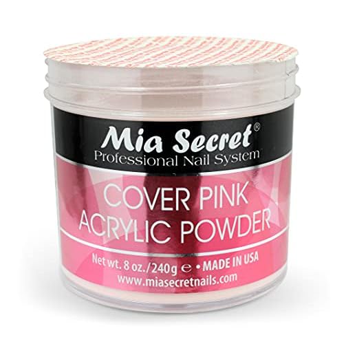 Mia Secret Cover Pink Acrylic Powder (8 oz), Professional Nail System, Ideal for Long Lasting Nails