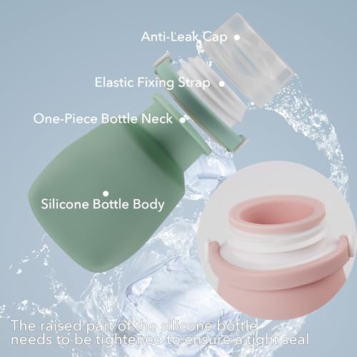 1oz Travel Bottles for Toiletries, Silicone Leak-Proof TSA Approved (4-Pack)