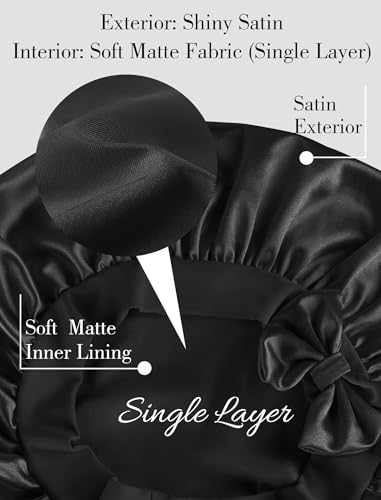 Heatless Curl Satin Bonnet for Sleeping with Long Curling Ribbons