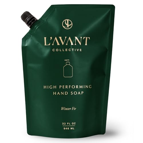 L¡¯AVANT Collective Luxury Hand Soap Refill | Liquid Cleanser with Natural Plant Based Formula, Gentle Daily Wash for Bathroom & Kitchen | Refill, 32 Fl Oz | Winter Fir