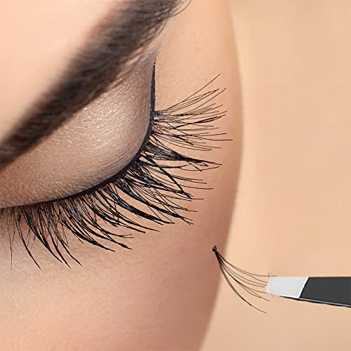 Eyebrow Tweezers Set, 10 Pieces Stainless Steel Tweezers Slant Tip Tweezers Facial Hair Eyebrow Precision Tweezers for Women and Men (Black)