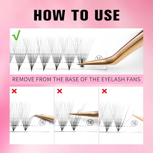 VEYES INC 7D Premade Fan Lash Extensions 0.07mm D Curl 9-16mm