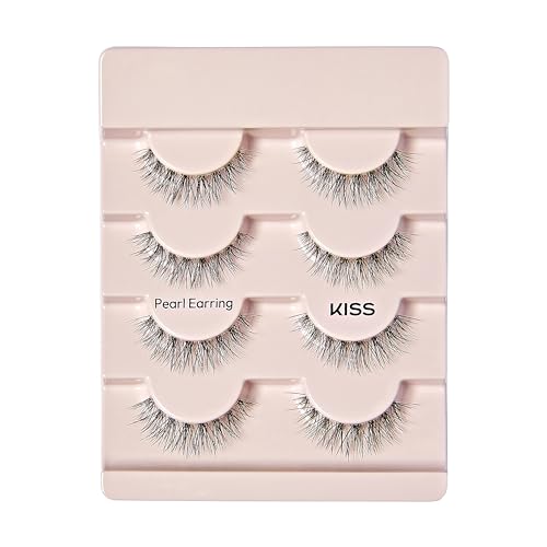 Kiss Pearl Earring 12mm Natural Lashes - 4 Pair Set