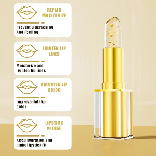 Color Changing Jelly Lipstick with 24K Gold - Temperature & pH Activated