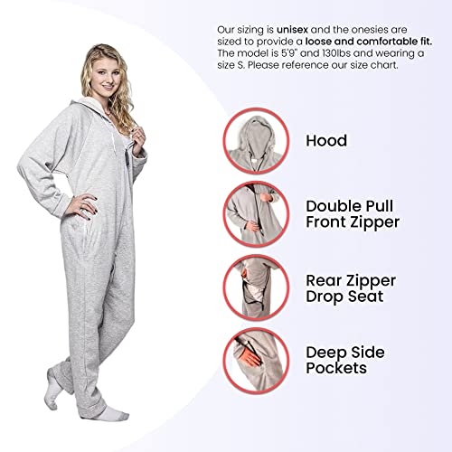 Forever Lazy Heavyweight Adult Onesies | One-Piece Pajama Jumpsuits for Men and Women | Unisex
