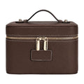 Leather Makeup Case with Removable Divider - Travel Organizer