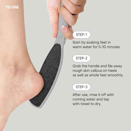 Wide Emery, Double-Sided Pedicure Tool, Colossal Foot File for Men & Women, Effective for Cracked Heel, Callus Remover, Foot Scrubber, Professional, (Gray)