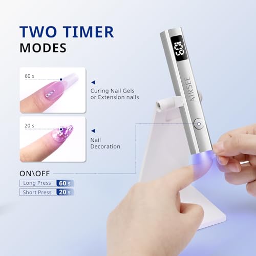AIRSEE Cordless Nail Lamp UV Gel Dryer with Stand