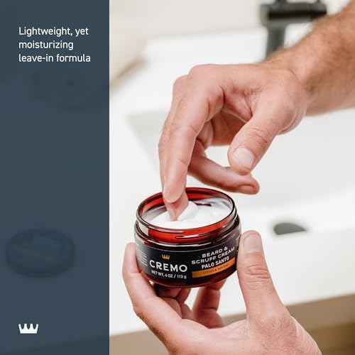 Cremo Beard & Scruff Cream, Palo Santo (Reserve Collection), 4 oz - Soothe Beard Itch, Condition and Offer Light-Hold Styling for Stubble and Scruff (Product Packaging May Vary)