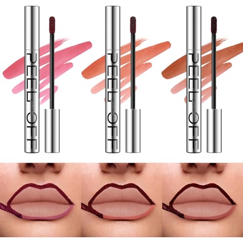 LANGMANNI Peel Off Lip Liner Set - Waterproof Matte, 3 Shades