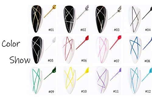 VERONNI 12 Colors Liner Nail Gel Painted Nail Art, Painting Gel Nail Polish Gift Set, Nail Art Paint Set, Spider Gel Drawing Gel Nail Wire Pulling Gel Set DIY Gift For Nail Art Salon.