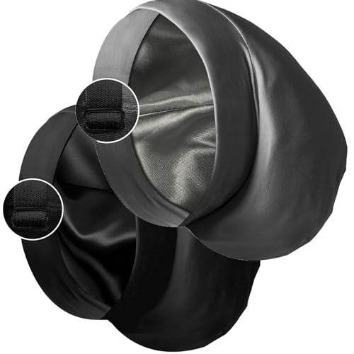 Satin Bonnet Sleep Cap with Adjustable Strap - Frizz Control