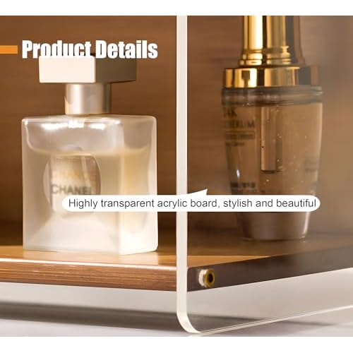 20 Inches Bamboo Cosmetic Organizer, Large Vanity Organizer, Makeup Organizer Countertop, Skincare Organizer Countertop